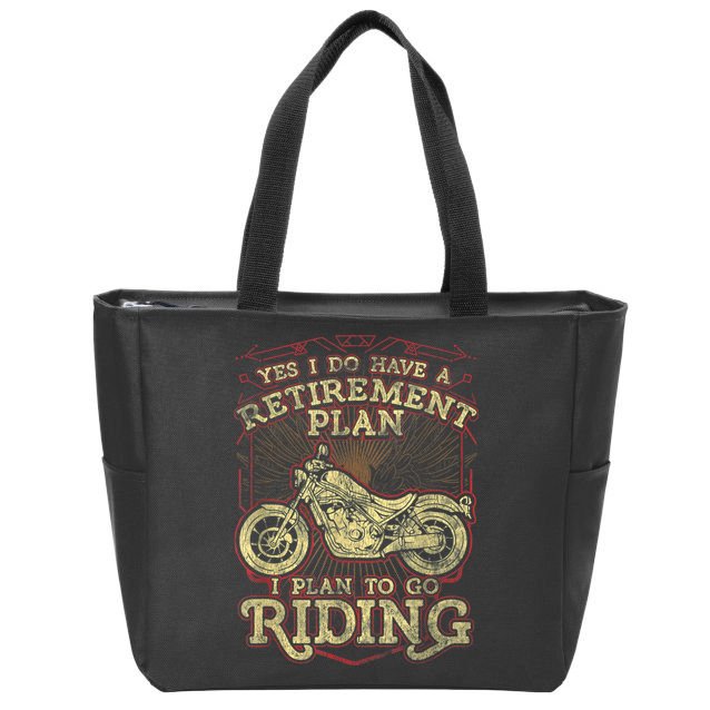 Retirement Motorcycle Riders Biker Zip Tote Bag