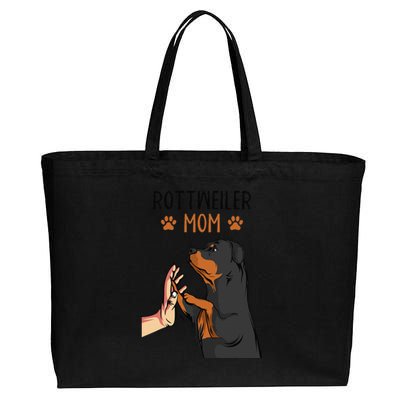 Rottweiler Mom Rottie Dog Mama Funny Mothers Day Cotton Canvas Jumbo Tote