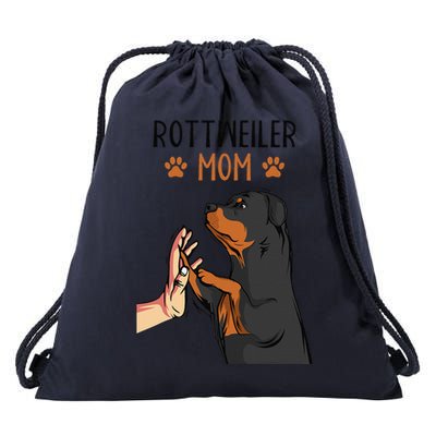 Rottweiler Mom Rottie Dog Mama Funny Mothers Day Drawstring Bag