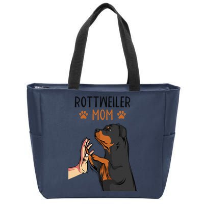 Rottweiler Mom Rottie Dog Mama Funny Mothers Day Zip Tote Bag