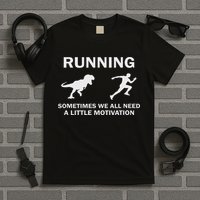 Running Motivation Raptor Chase Funny Dinosaur T-Shirt