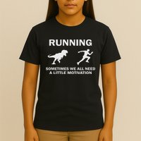 Running Motivation Raptor Chase Funny Dinosaur T-Shirt