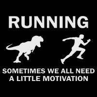 Running Motivation Raptor Chase Funny Dinosaur T-Shirt