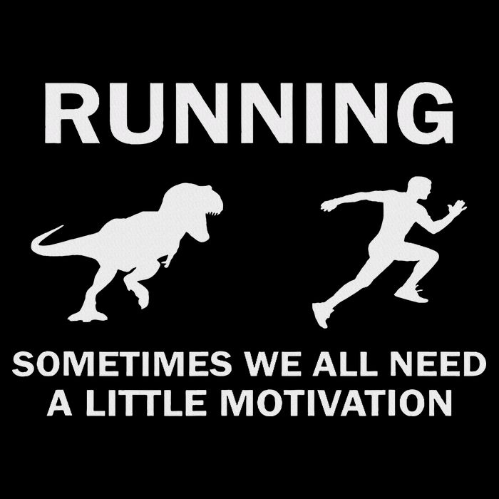 Running Motivation Raptor Chase Funny Dinosaur T-Shirt