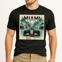 Retro Miami Racing Car Formula Racing Cooling Performance Crew T-Shirt