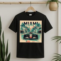 Retro Miami Racing Car Formula Racing T-Shirt