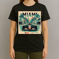 Retro Miami Racing Car Formula Racing T-Shirt