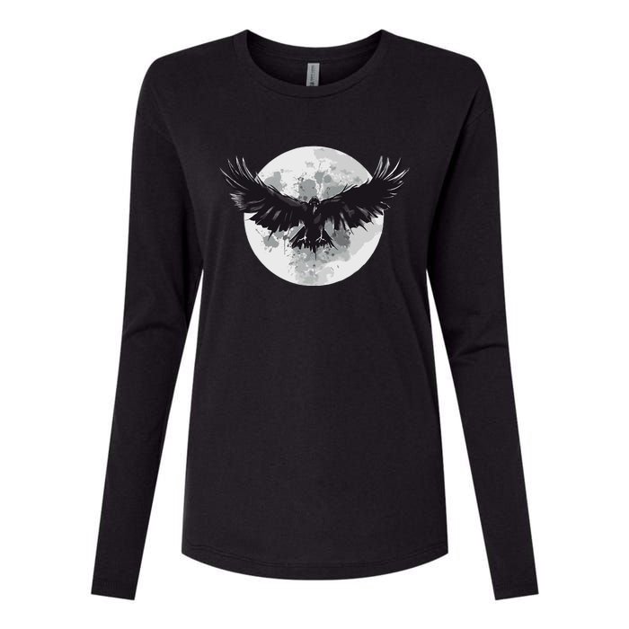 Raven Moon Womens Cotton Relaxed Long Sleeve T-Shirt