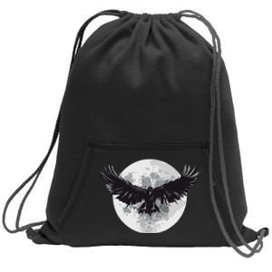 Raven Moon Sweatshirt Cinch Pack Bag