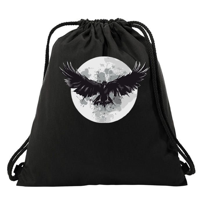 Raven Moon Drawstring Bag