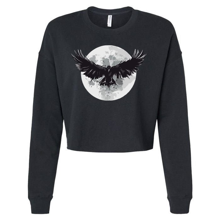 Raven Moon Cropped Pullover Crew