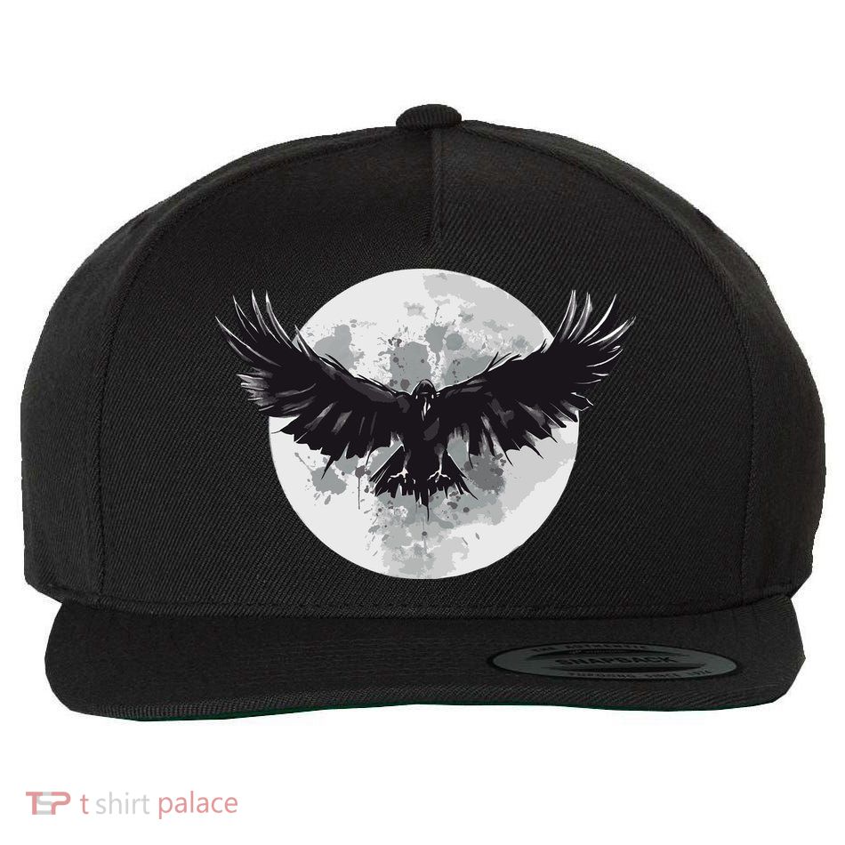 Raven Moon Wool Snapback Cap