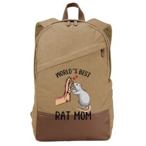 Rat Mom Rats Lover Women Girl Cotton Canvas Backpack