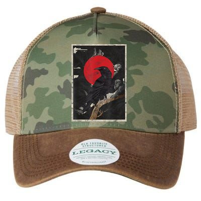 Red Moon Raven Graphic Black Crow Legacy Tie Dye Trucker Hat