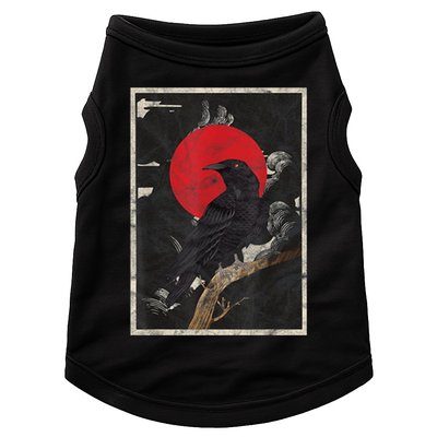 Red Moon Raven Graphic Black Crow Doggie Tank