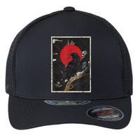 Red Moon Raven Graphic Black Crow Flexfit Unipanel Trucker Cap