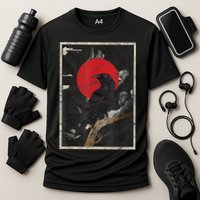 Red Moon Raven Graphic Black Crow Performance Shirt