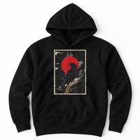 Red Moon Raven Graphic Black Crow Hoodie