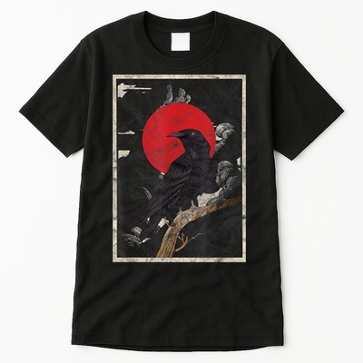 Red Moon Raven Graphic Black Crow Tall T-Shirt