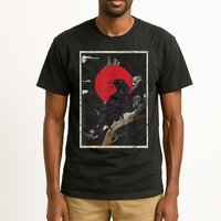 Red Moon Raven Graphic Black Crow Tall T-Shirt