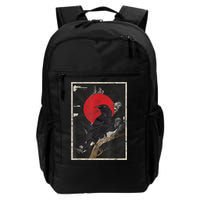 Red Moon Raven Graphic Black Crow Backpack