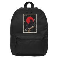 Red Moon Raven Graphic Black Crow 16 in Basic Backpack