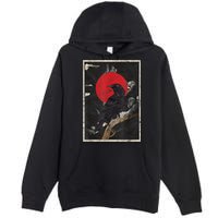 Red Moon Raven Graphic Black Crow Premium Pullover Hoodie