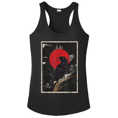 Red Moon Raven Graphic Black Crow Ladies PosiCharge Competitor Racerback Tank