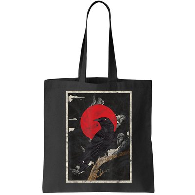 Red Moon Raven Graphic Black Crow Bag
