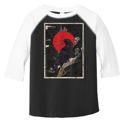Red Moon Raven Graphic Black Crow Toddler Fine Jersey T-Shirt