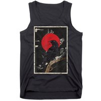 Red Moon Raven Graphic Black Crow Tank Top