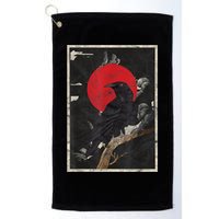 Red Moon Raven Graphic Black Crow Golf Towel