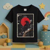 Red Moon Raven Graphic Black Crow Toddler T-Shirt