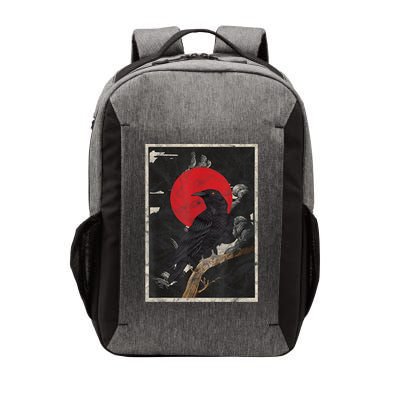 Red Moon Raven Graphic Black Crow Vector Backpack