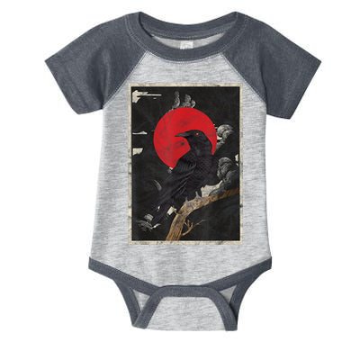 Red Moon Raven Graphic Black Crow Infant Baby Jersey Bodysuit