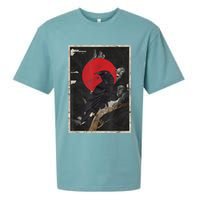 Red Moon Raven Graphic Black Crow Sueded Cloud Jersey T-Shirt