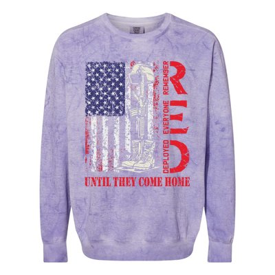 R.E.D. Military Remember Everyone Deployed Usa Flag Colorblast Crewneck Sweatshirt