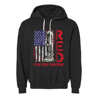 R.E.D. Military Remember Everyone Deployed Usa Flag Garment-Dyed Fleece Hoodie