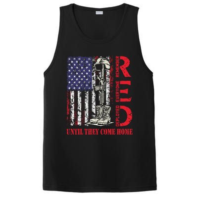 R.E.D. Military Remember Everyone Deployed Usa Flag PosiCharge Competitor Tank