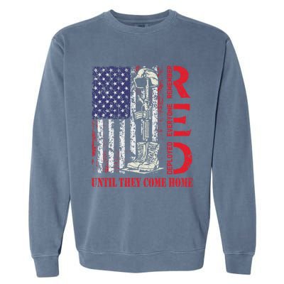 R.E.D. Military Remember Everyone Deployed Usa Flag Garment-Dyed Sweatshirt