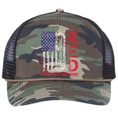 R.E.D. Military Remember Everyone Deployed Usa Flag Retro Rope Trucker Hat Cap