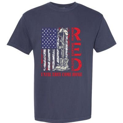 R.E.D. Military Remember Everyone Deployed Usa Flag Garment-Dyed Heavyweight T-Shirt