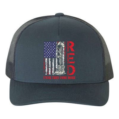 R.E.D. Military Remember Everyone Deployed Usa Flag Yupoong Adult 5-Panel Trucker Hat