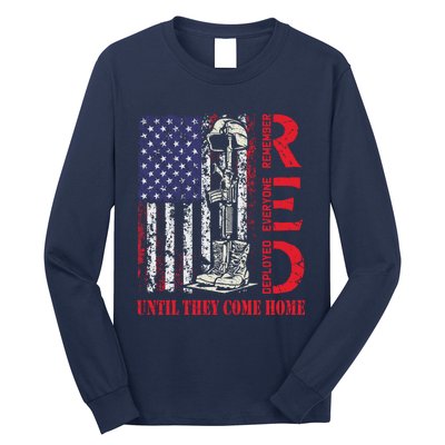 R.E.D. Military Remember Everyone Deployed Usa Flag Long Sleeve Shirt