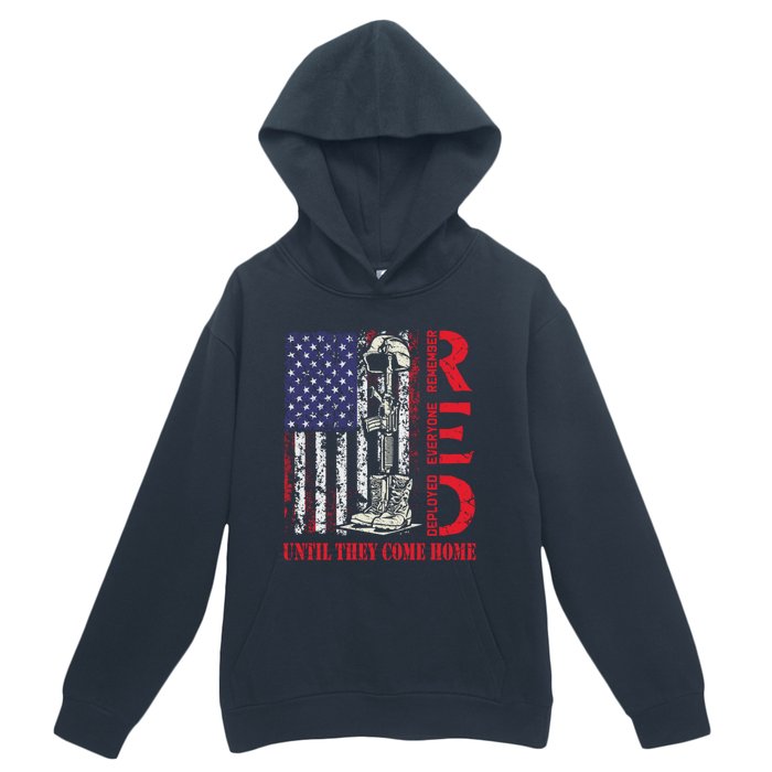 R.E.D. Military Remember Everyone Deployed Usa Flag Urban Pullover Hoodie