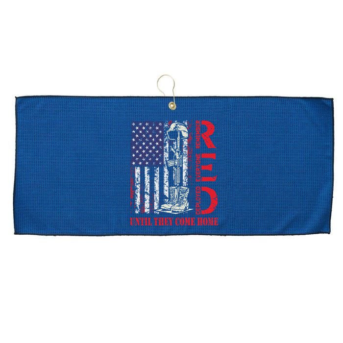 R.E.D. Military Remember Everyone Deployed Usa Flag Large Microfiber Waffle Golf Towel