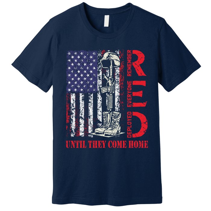 R.E.D. Military Remember Everyone Deployed Usa Flag Premium T-Shirt