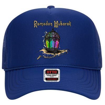 Ramadan Mubarak High Crown Mesh Back Trucker Hat