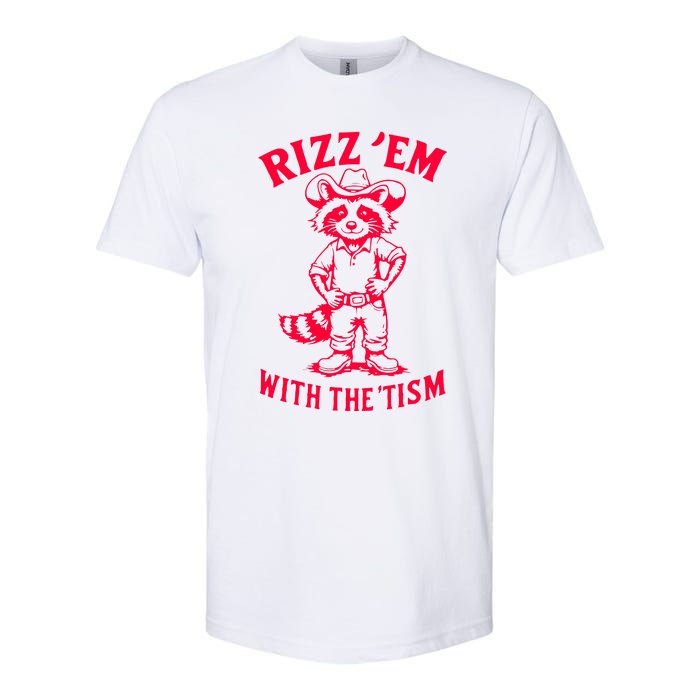 Raccoon Meme Rizz Em With The Tism Vintage Autism Awareness Softstyle CVC T-Shirt