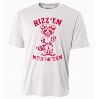 Raccoon Meme Rizz Em With The Tism Vintage Autism Awareness Cooling Performance Crew T-Shirt